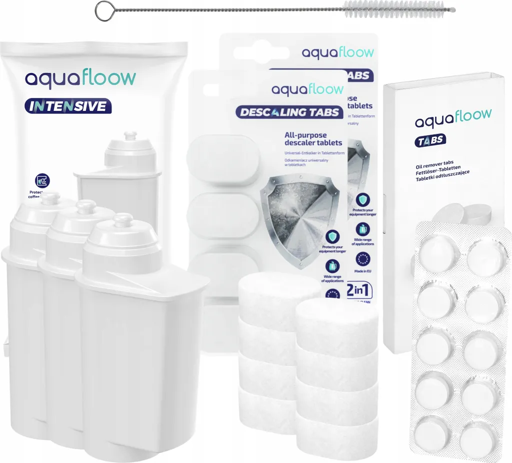 AquaFloow Set Für Siemens / Bosch Espressomaschine: 3x Ersatzwasserfilter TZ70003 + Reinigungstabletten 10 Stück + Reiniger + Entkalkertabletten 8 Stück 2 AquaFloow Set Für Siemens / Bosch Espressomaschine: 3x Ersatzwasserfilter TZ70003 + Reinigungstabletten 10 Stück + Reiniger + Entkalkertabletten 8 Stück