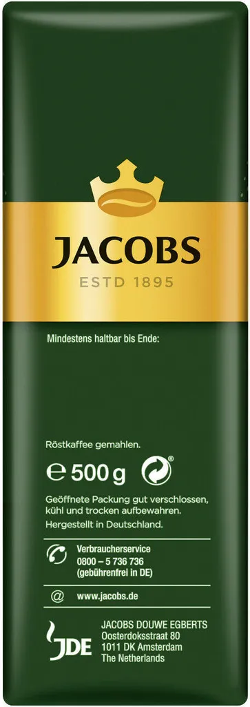 JACOBS Filterkaffee Krönung Kräftig 6 X 500g Pulver-Kaffee Gemahlen Röstkaffee 7 JACOBS Filterkaffee Krönung Kräftig 6 X 500g Pulver-Kaffee Gemahlen Röstkaffee – Bild 5