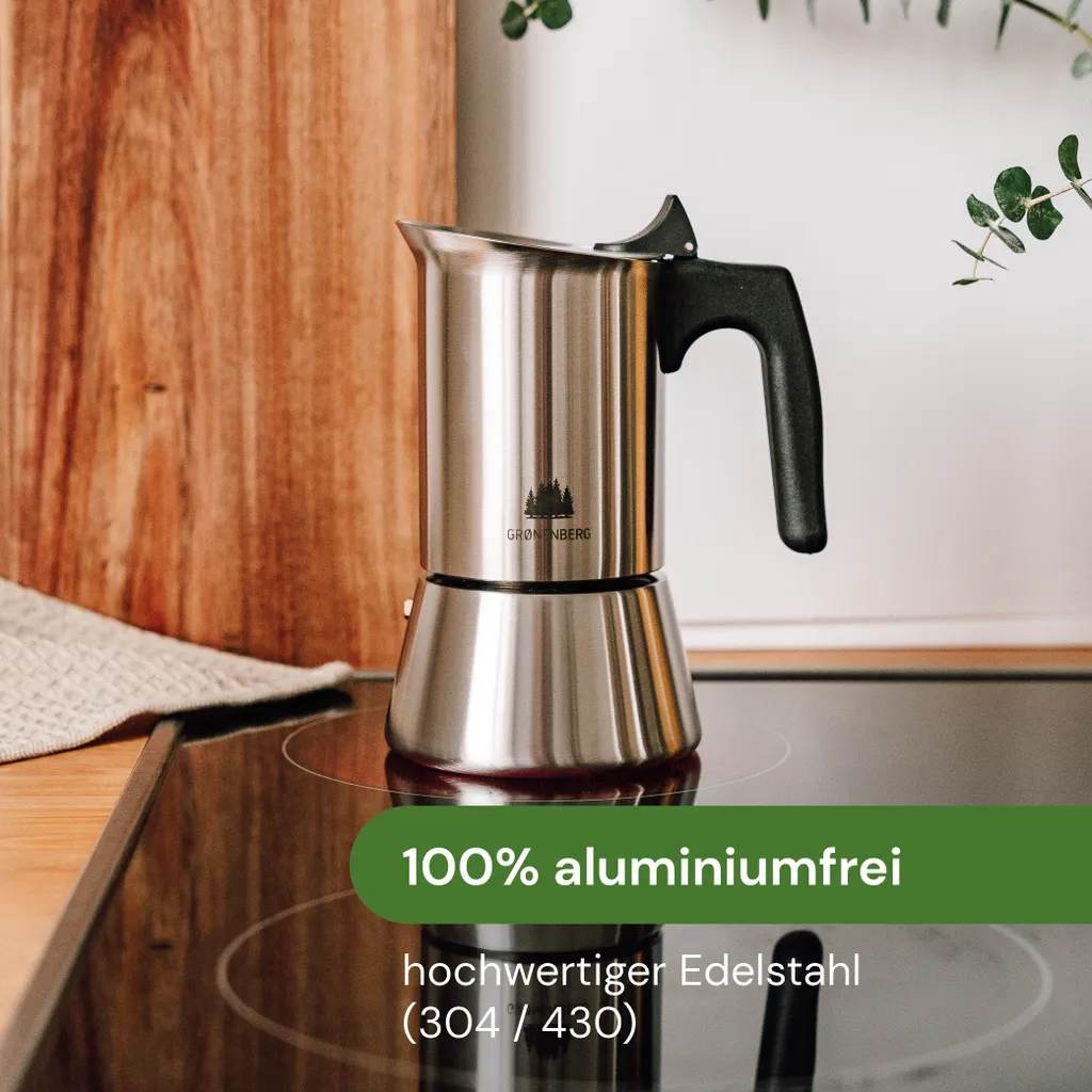 Espressokocher Edelstahl 2 Tassen I Mokkakanne Inkl. Ersatzdichtung I Mokkakocher (100 Ml Füllmenge 4 Espressokocher Edelstahl 2 Tassen I Mokkakanne Inkl. Ersatzdichtung I Mokkakocher (100 Ml Füllmenge – Bild 3