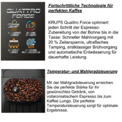 Krups Kaffeevollautomat Quattro Force Mit Milchaufschäumdüse + Mahlwerk EA817K 16 Krups Kaffeevollautomat Quattro Force Mit Milchaufschäumdüse + Mahlwerk EA817K -Kaffeegetränkeladen e3a4c6574d4f965bc506c49d19529de4