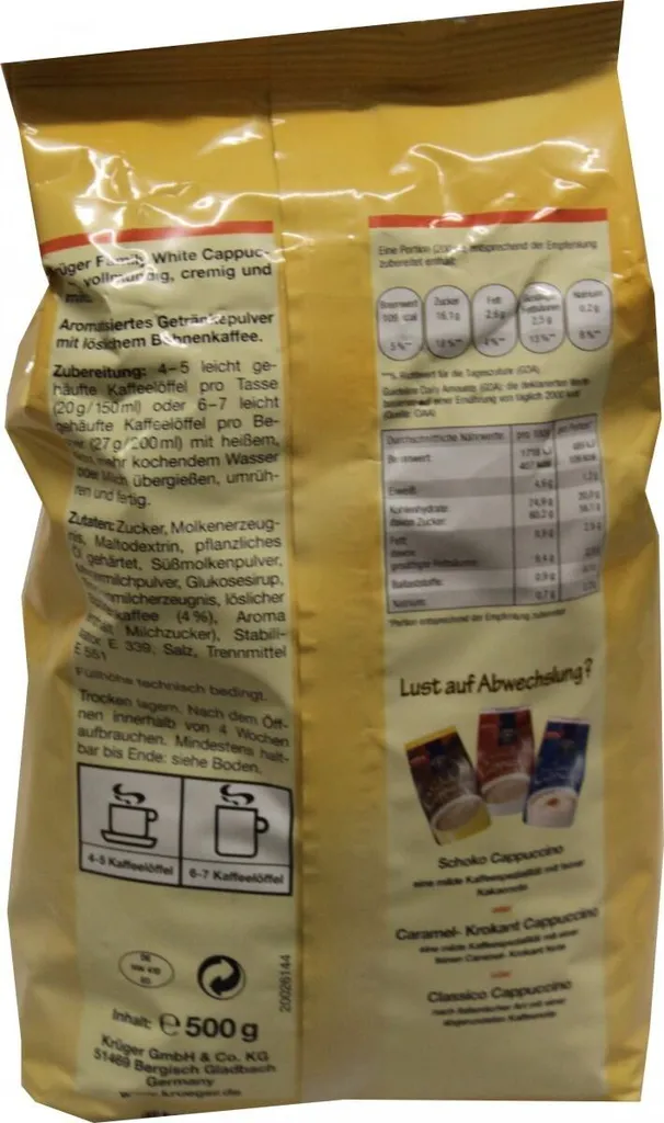 Krüger Family Cappuccino White | 500-g-Beutel 5 Krüger Family Cappuccino White | 500-g-Beutel – Bild 3