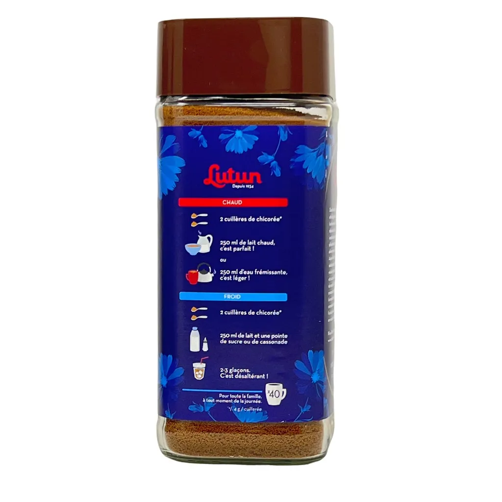 LUTUN Chicorée Soluble - Aufguss Kaffeeersatz Aus Zichorie Koffeinfrei 200 Gramm - Original Aus Frankreich 4 LUTUN Chicorée Soluble - Aufguss Kaffeeersatz Aus Zichorie Koffeinfrei 200 Gramm - Original Aus Frankreich – Bild 2