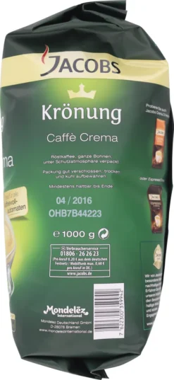 Jacobs Krönung Crema | Ganze Bohne | 1000g -Kaffeegetränkeladen e8be5de50d1124cb66006c0bb1e2cea2