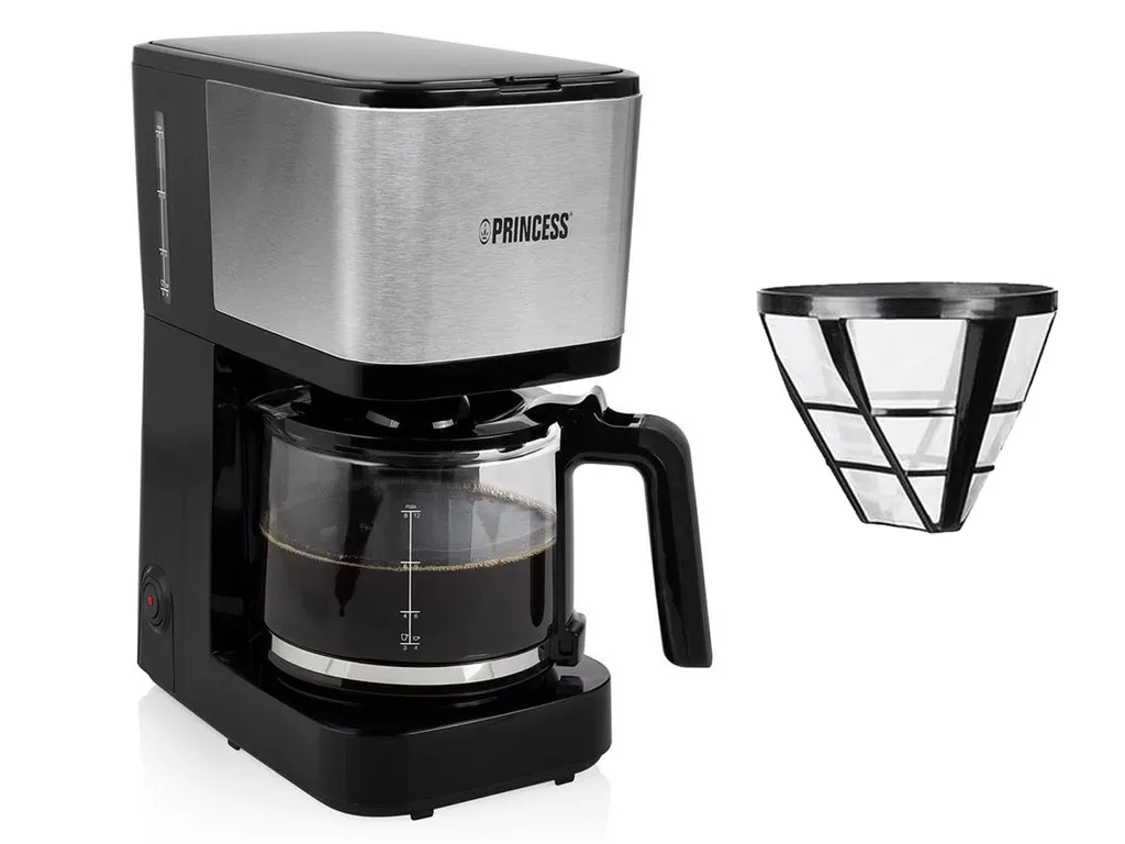 Princess Kaffeemaschine Edelstahl Set Mit Glaskanne Für 12 Tassen & 2x Permanentfilter 3 Princess Kaffeemaschine Edelstahl Set Mit Glaskanne Für 12 Tassen & 2x Permanentfilter
