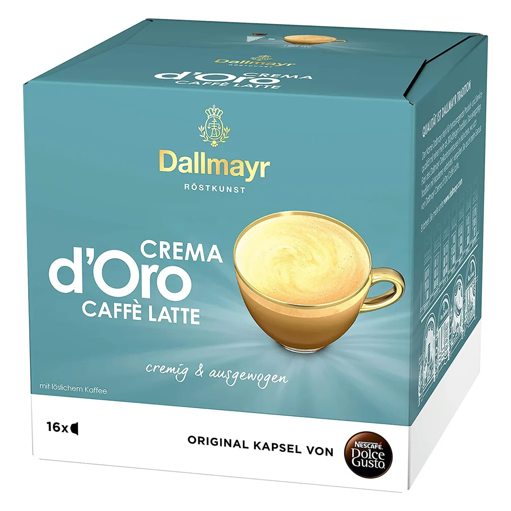 Nestlé® Nescafé Dolce Gusto Dallmayr Crema DOro Caffé Latte, Kaffeekapsel, Kaffee, 16 Kapseln 3 Nestlé® Nescafé Dolce Gusto Dallmayr Crema DOro Caffé Latte, Kaffeekapsel, Kaffee, 16 Kapseln