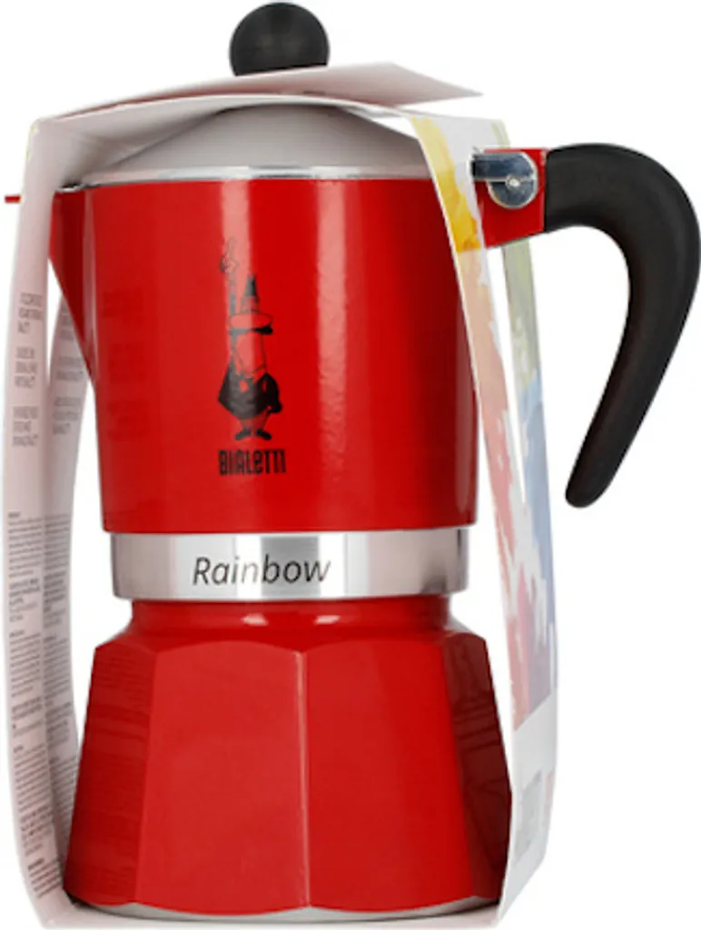 Bialetti Rainbow, Italienische Espresso-Kaffeemaschine, Aluminium, 3 Tassen, Rot 11 Bialetti Rainbow, Italienische Espresso-Kaffeemaschine, Aluminium, 3 Tassen, Rot – Bild 9