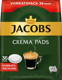 JACOBS Pads Crema Classic UTZ- 5 X 36 Getränke Vorteilspack + 1 Senseo Dose -Kaffeegetränkeladen f1853182ce9758c9b4b0119d893964c3