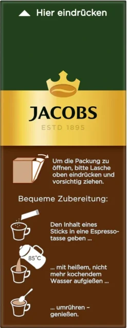 JACOBS Espresso Löslicher Kaffee 12er Pack - 12 X 25 Sticks 11 JACOBS Espresso Löslicher Kaffee 12er Pack - 12 X 25 Sticks -Kaffeegetränkeladen f27c6f28ec73822b3615311343e31ac4