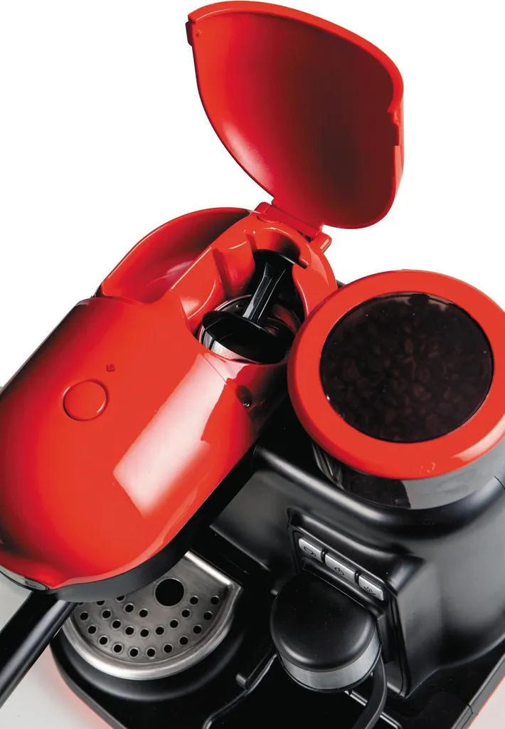 Ariete Siebträger-Espressomaschine Moderna Mit Kaffeemühle Und Aufschäumdüse, Rot/schwarz 18 Ariete Siebträger-Espressomaschine Moderna Mit Kaffeemühle Und Aufschäumdüse, Rot/schwarz – Bild 16