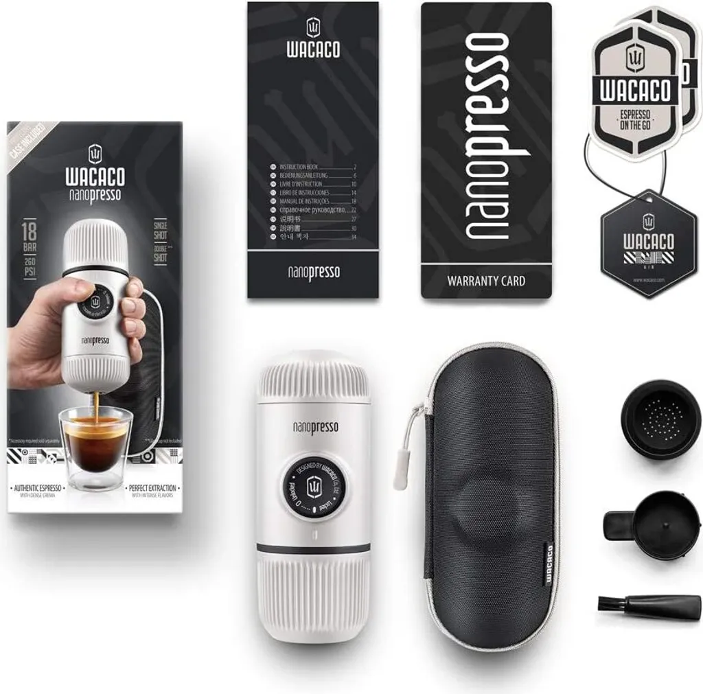 WACACO Nanopresso Tragbare Espressomaschine, Mit Nanopresso-Etui, Upgrade-Version Von Minipresso, Reisekaffeemaschine, Kaffee-To-Go, Manuell Betrieben, Weiß, Nachhaltig 7 WACACO Nanopresso Tragbare Espressomaschine, Mit Nanopresso-Etui, Upgrade-Version Von Minipresso, Reisekaffeemaschine, Kaffee-To-Go, Manuell Betrieben, Weiß, Nachhaltig – Bild 5