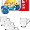 Morning Café XL Mild + 6 X Glas Henkelbecher Henkel 300ml, Höhe: 10,5cm -Kaffeegetränkeladen fb21aa602fef844ae631c6214cd077fc