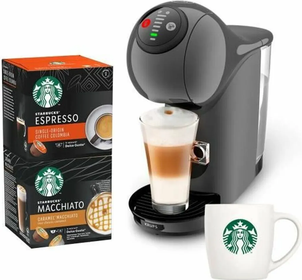 KRUPS NESCAFE DOLCE GUSTO YY4893FD KAPAKE MACHINE + 2 Kisten Espresso- Und Macchiato -Kapseln + Becher Starbucks, Kompakt, Anthrazit 3 KRUPS NESCAFE DOLCE GUSTO YY4893FD KAPAKE MACHINE + 2 Kisten Espresso- Und Macchiato -Kapseln + Becher Starbucks, Kompakt, Anthrazit