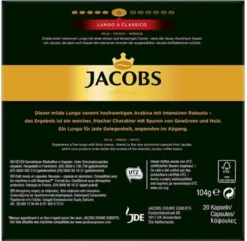 JACOBSLungo 6 Classico 200 Nespresso®* Kompatible Kaffeekapseln -Kaffeegetränkeladen fd06f5c5bb3a92d0a03f322698d41a5b